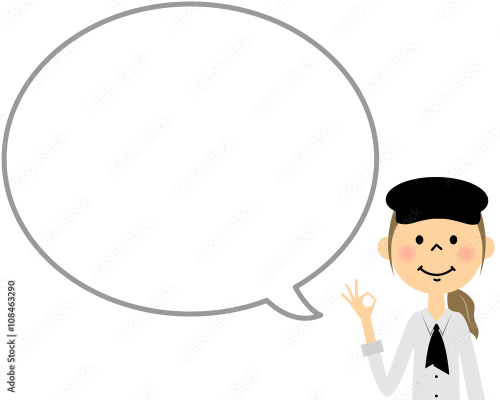 カフェスタッフ　OK　吹き出し