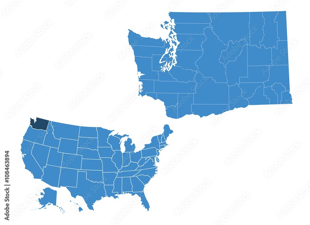 Fototapeta premium Washington state map
