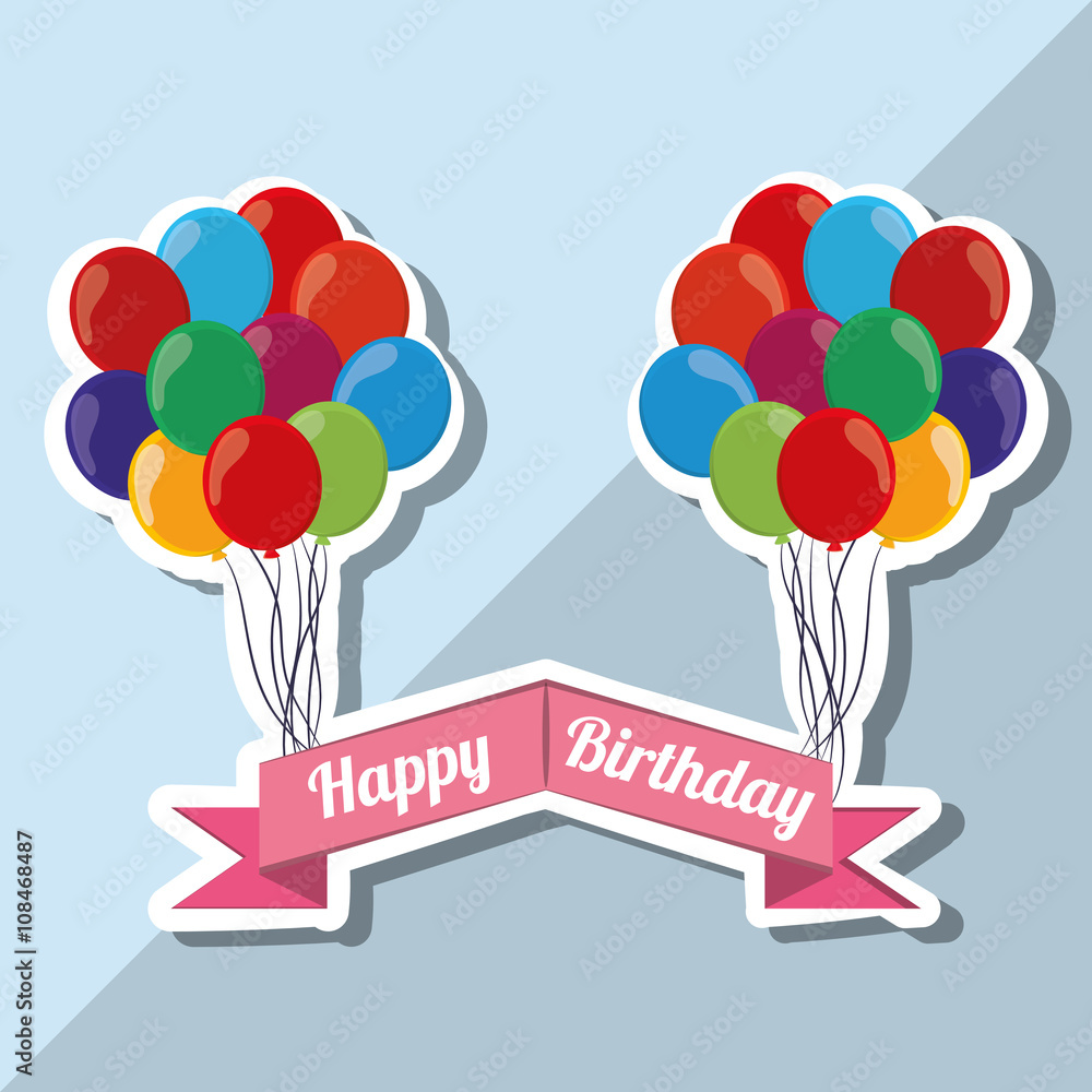 Naklejka premium colored balloons icon, vector illustration