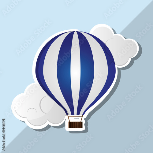 Hot air balloon graphic , vector illustration