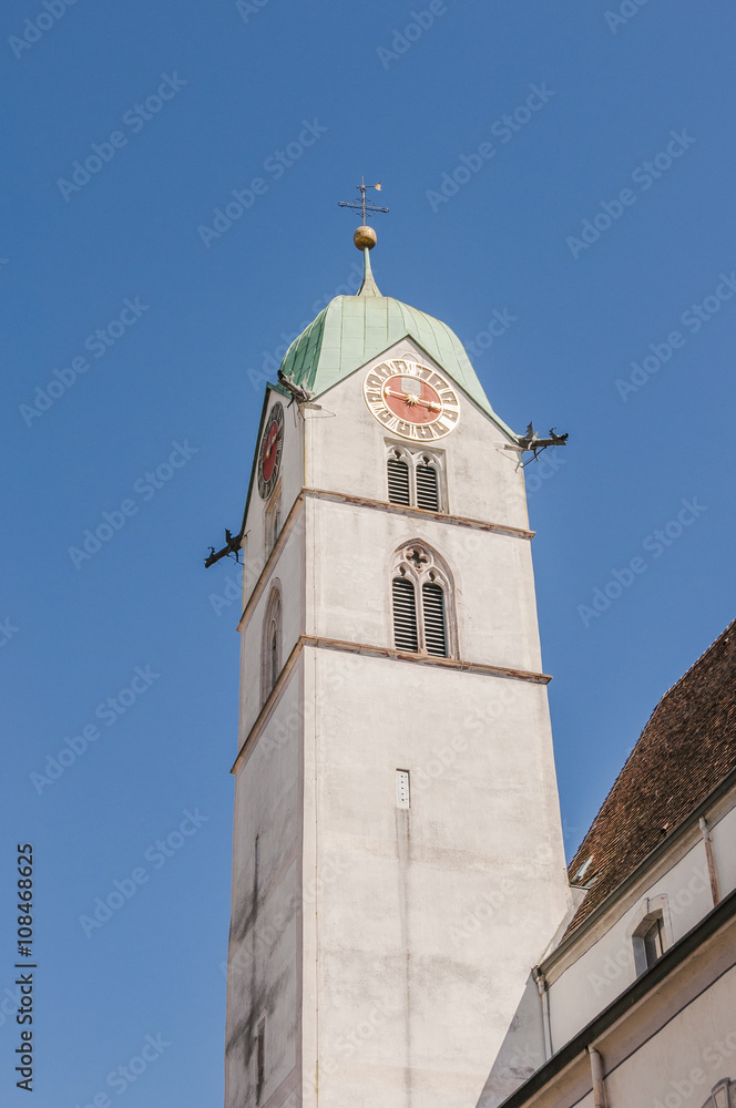 Rheinfelden, Stadt, Kirche, St. Martin, Kirchturm, Sommer, Schweiz
