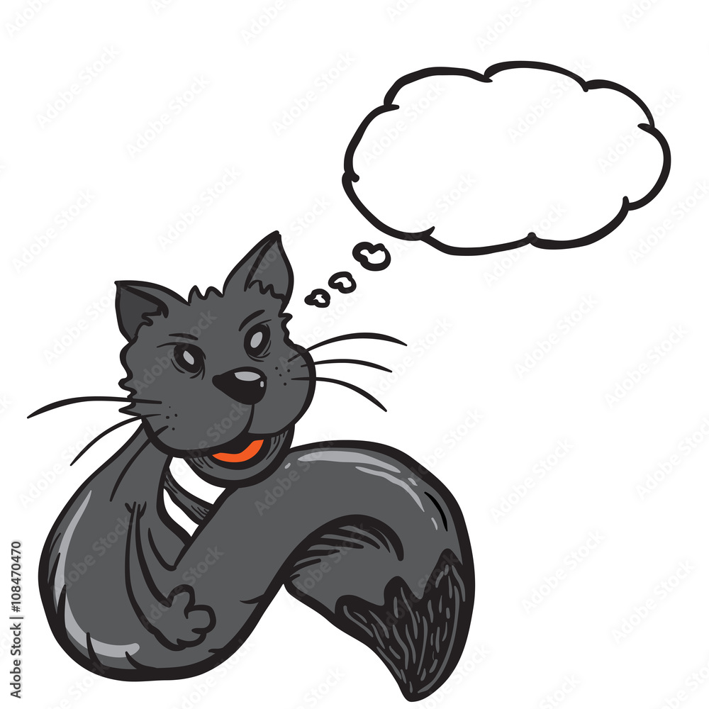 black cat with speech bubble black cat with speech bubble