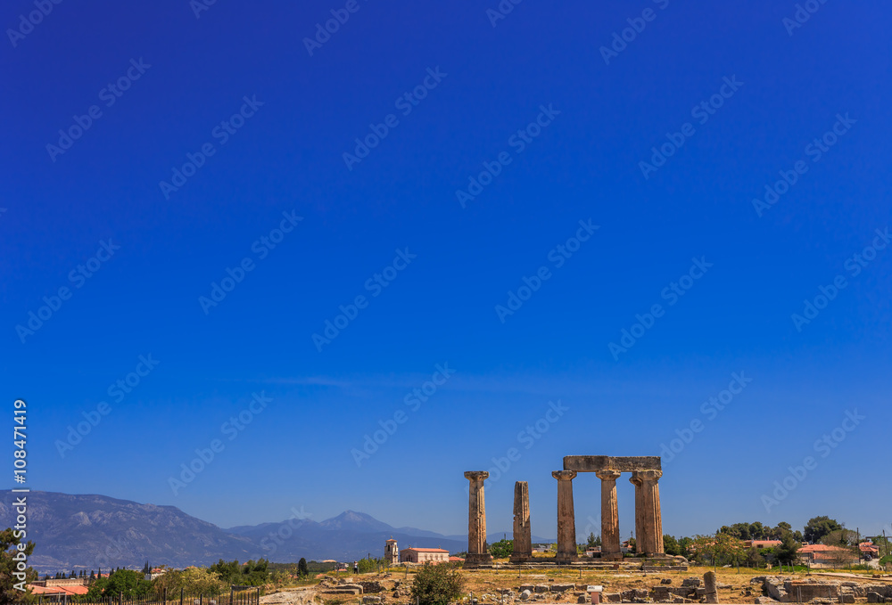 Apollo temple ruins in Ancient Corinth