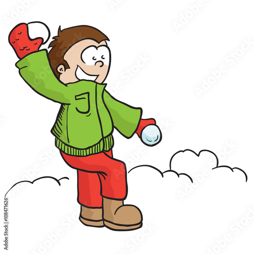 boy with snowball