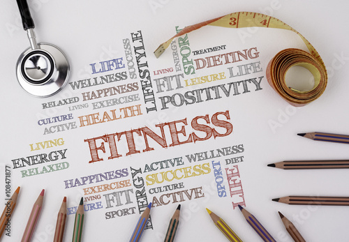 FITNESS word cloud, fitness, sport, health concept photo