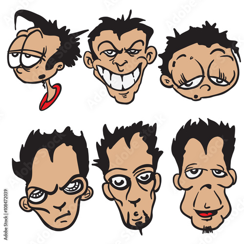 bunch of cartoon faces