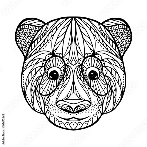 Zen tangle head of panda