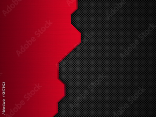 Red and black metallic background. Abstract vector illustration