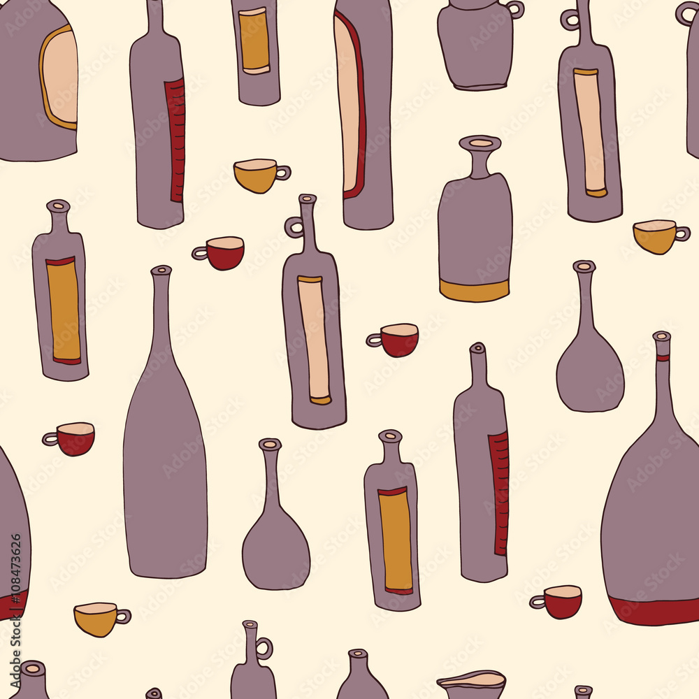 Wine bottles seamless pattern Wine bottles seamless pattern