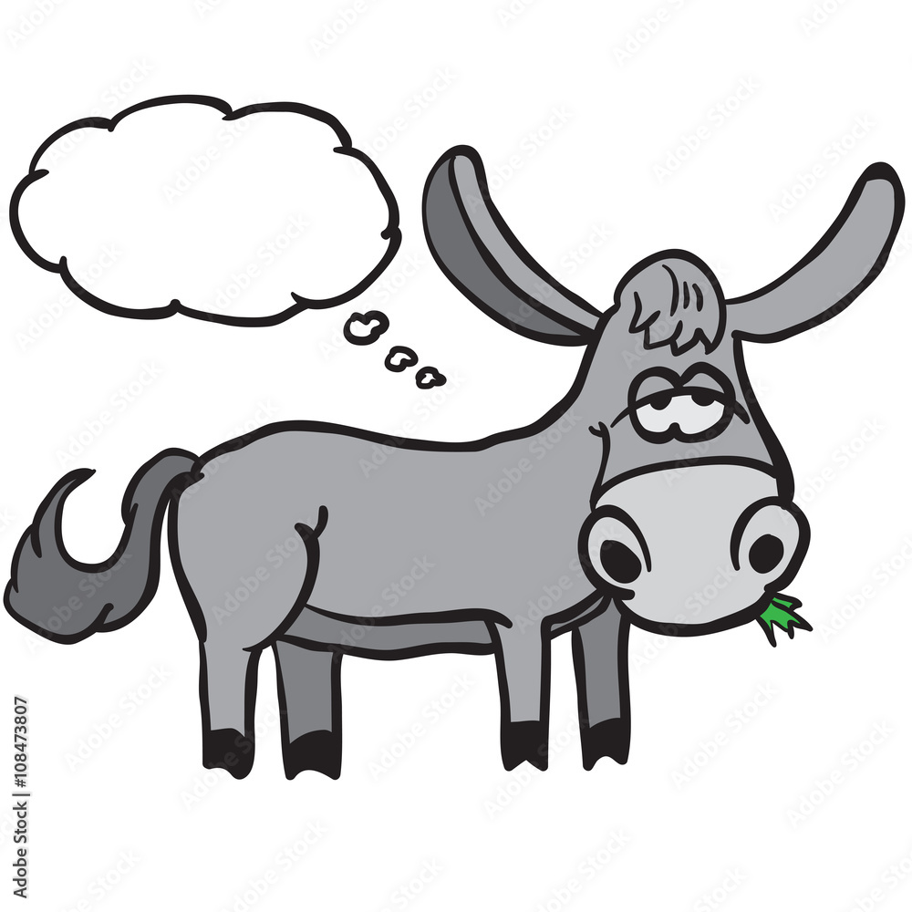 donkey with thought bubble donkey with thought bubble
