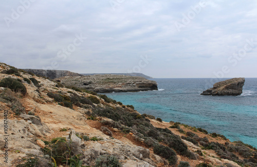 Big Rocks and Mediterranean Sea, Gozo, Republic of Malta 