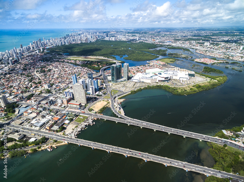 Aerial View of Recife, Pernambuco, Brazil