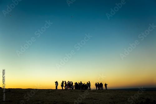 tourists watching and taking photos of sunset, Portugal © WH_Pics