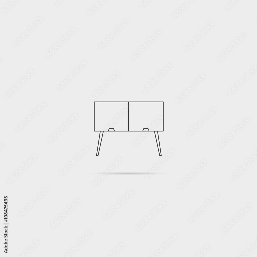 Thin Line Vector Icon – Cabinet Thin Line Vector Icon – Cabinet