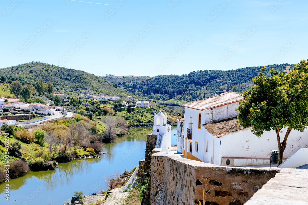 View of Mertola Town and the Guadiana River, Portugal. Colors of Portugal Series