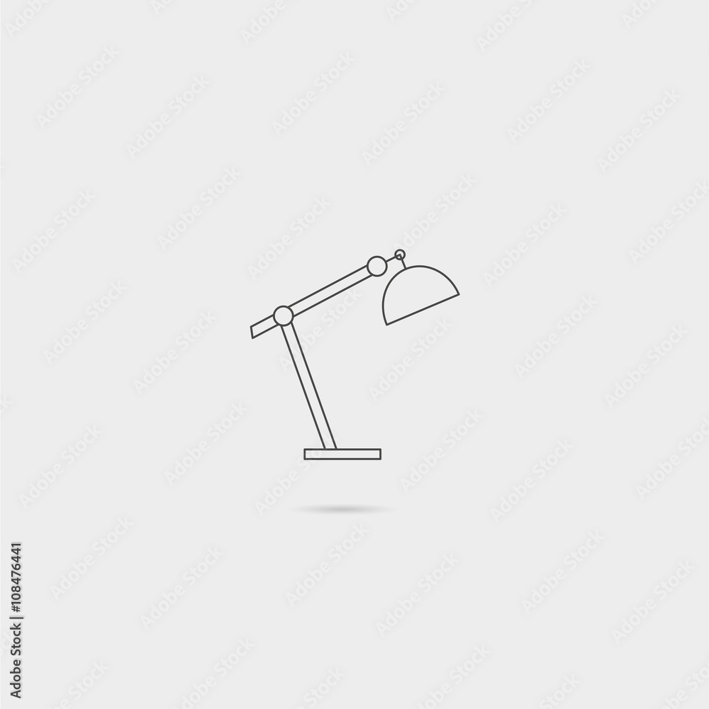 Thin Line Vector Icon – Lamp Thin Line Vector Icon – Lamp