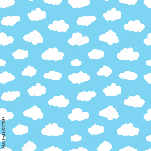 Cartoon Clouds Seamless Pattern