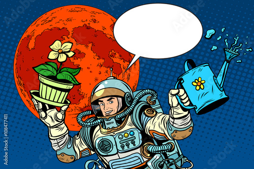 colonization Mars astronaut plants irrigation