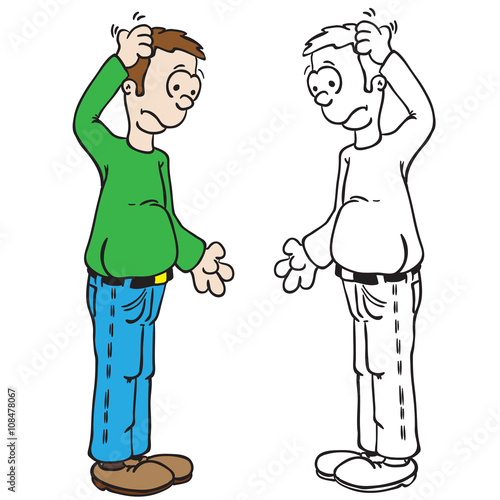 man scratching his head