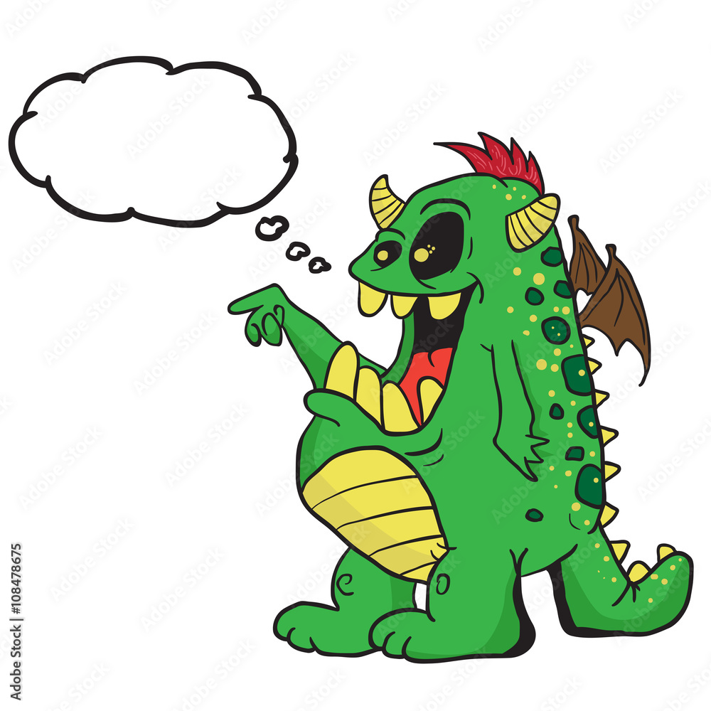Fototapeta premium monster with thought bubble