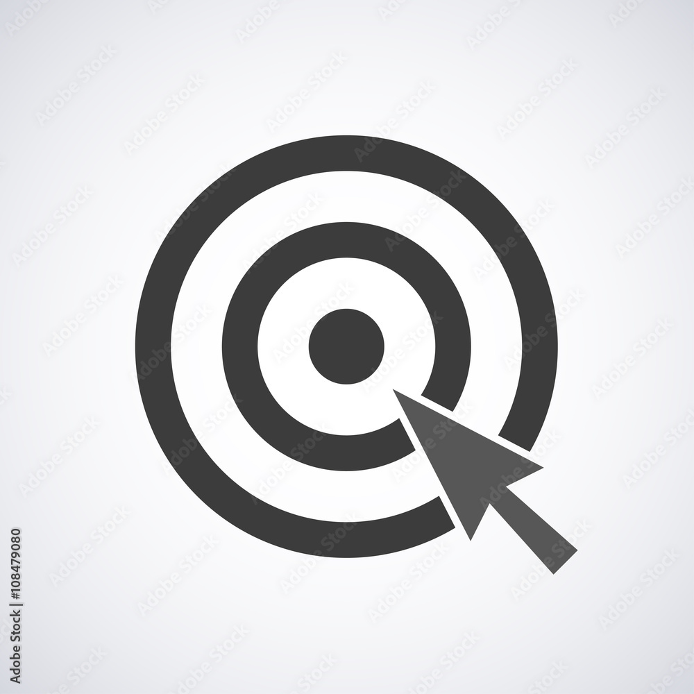 Target icon isolated on a gray background, stylish vector illustration for web design Target icon isolated on a gray background, stylish vector illustration for web design