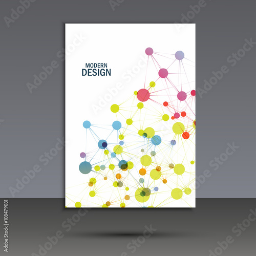 Vector abstract molecular structure. Cover template design