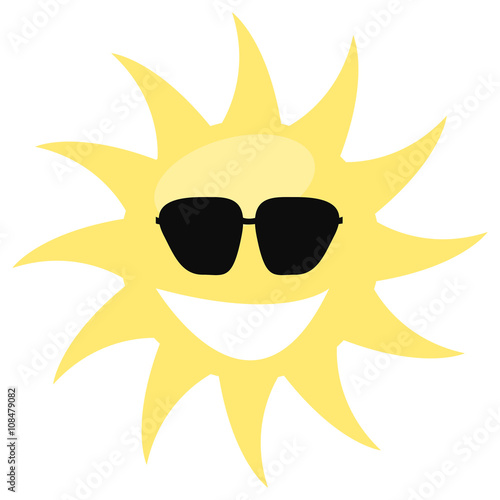Sun with glasses - vector illustration 