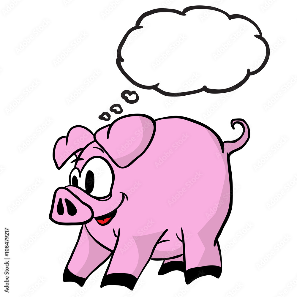 pig with thought bubble pig with thought bubble