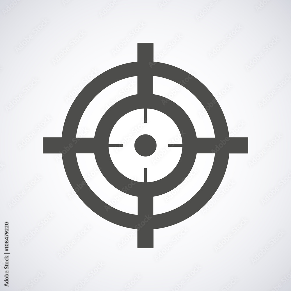 Target icon isolated on a gray background, stylish vector illustration for web design Target icon isolated on a gray background, stylish vector illustration for web design