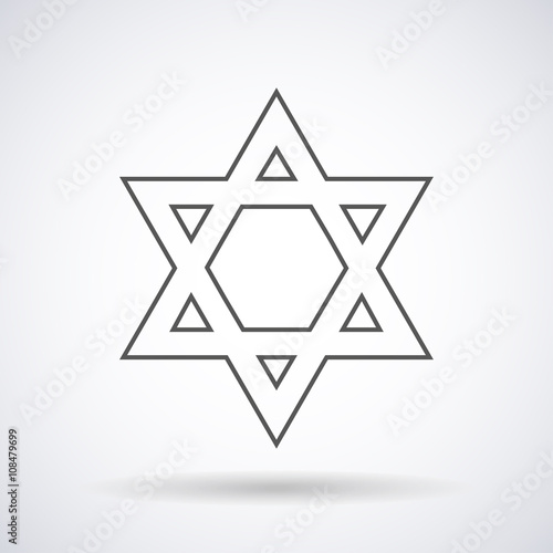 Star of David on a white background, silhouette isolated, vector illustration