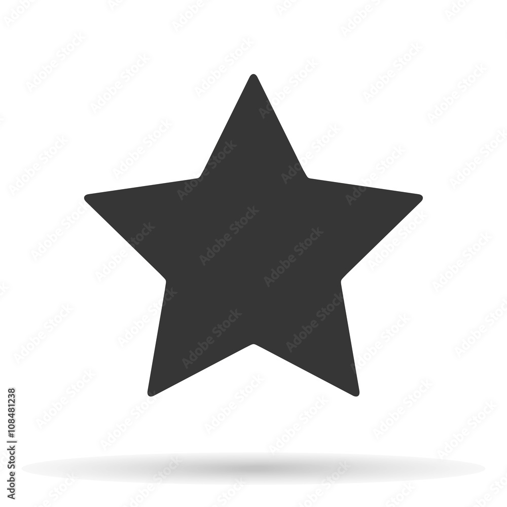 Star icon isolated on a white background with a shadow, stylish vector illustration for web design Star icon isolated on a white background with a shadow, stylish vector illustration for web design