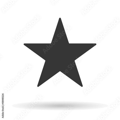 Clasic star icon isolated on a white background with a shadow, stylish vector illustration for web design