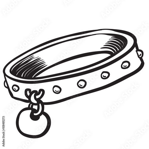 simple black and white dog collar