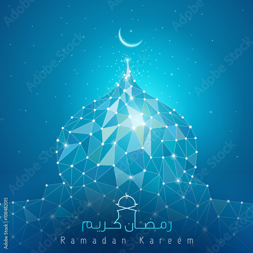 ramadan kareem line mosque dome mosaic for greeting