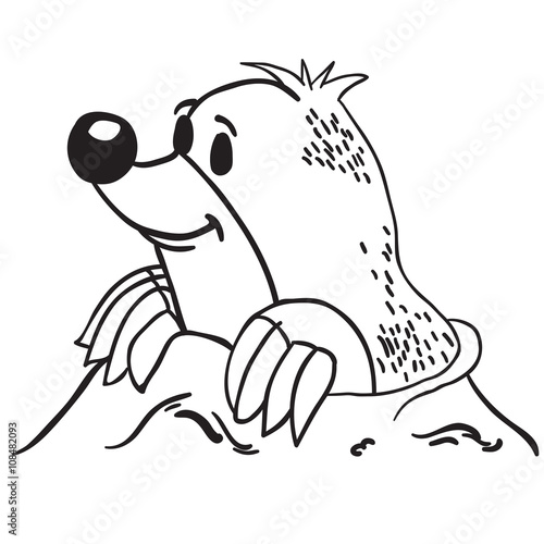 simple black and white mole
