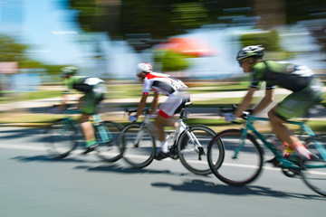 Wandcirkels Fietsen Wielerkoers in dynamische snelheid  © sezer66