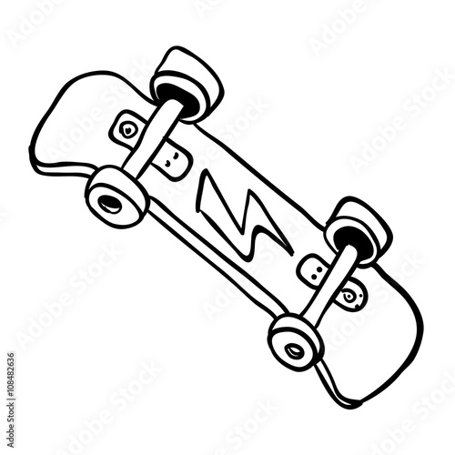 simple black and white skateboard
