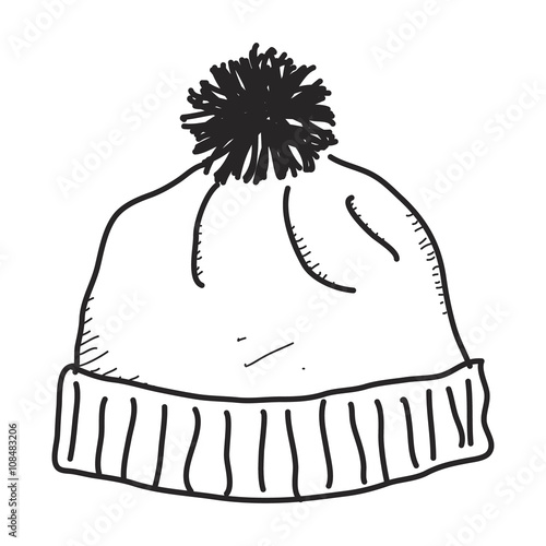 Simple doodle of a bobble hat