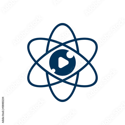 Atom Eye Vision Science Symbol Illustration