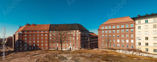 Panoramic view of the buildings and houses from the top of Temppeliaukio Church. photo