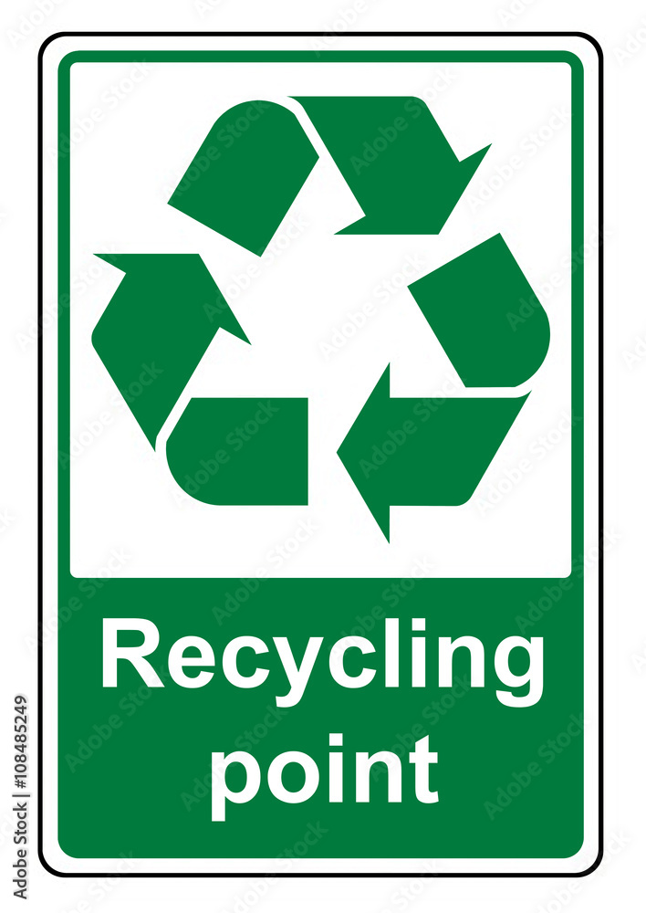 An illustration of a Recycling point sign An illustration of a Recycling point sign