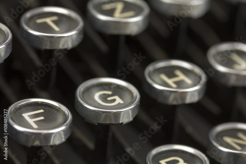 Keys on an old vintage type writer