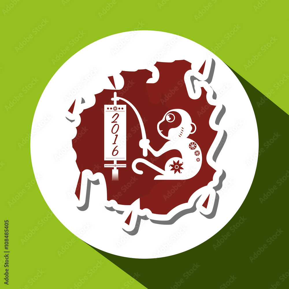 Icon of the year of the monkey design, vector illustration Icon of the year of the monkey design, vector illustration