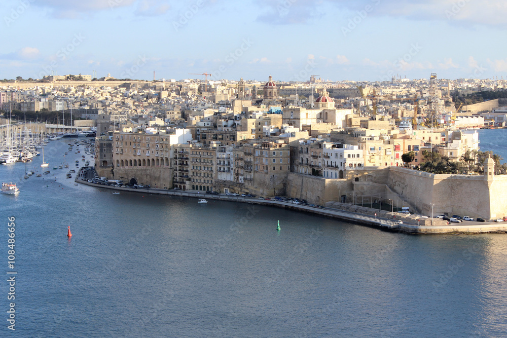 Three Cities as seen from Valletta, Vittoriosa, Senglea, Cospicua, Malta
