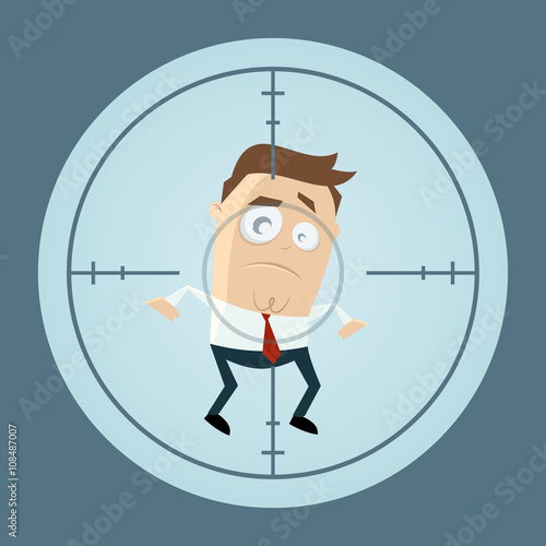 businessman in crosshairs cartoon clipart