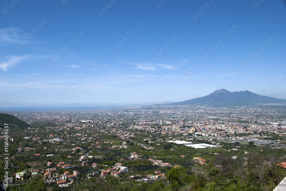 Landscape Vesuvius and town
