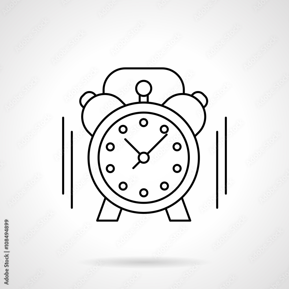 Obraz premium Alarm clock flat line vector icon