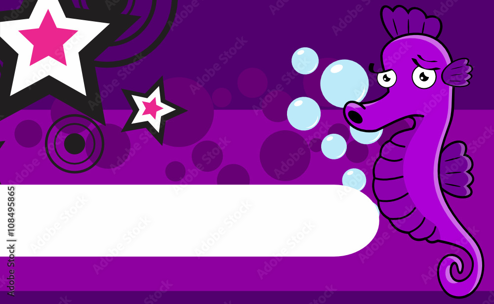 funny seahorse expression cartoon background in vector format 
