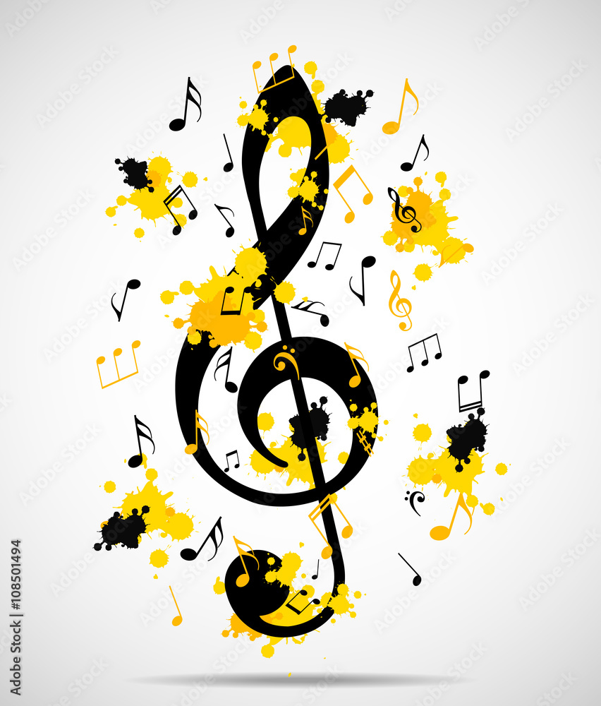 Fototapeta premium Abstract musical background with notes