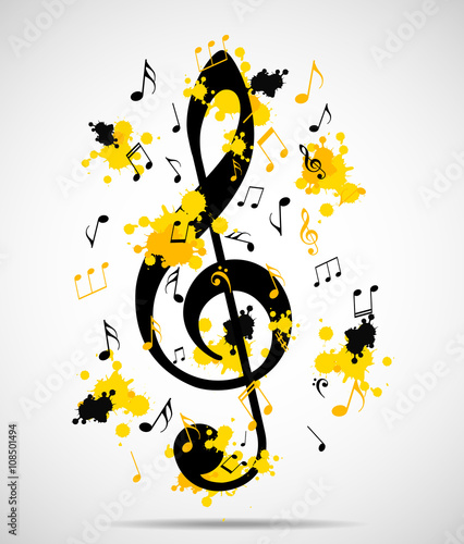 Abstract musical background with notes